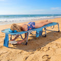 Tanning Chair with Face Arm Holes Folding Chair-Navy - Navy - Outdoor Chaise Lounges