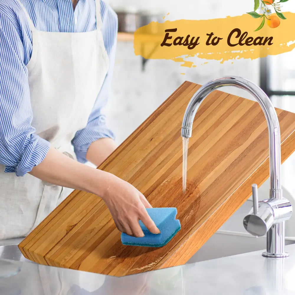 Teak Wood Cutting Board Extra Large 24 Inch Reversible Cutting Board with Handle - Natural - Kitchen Tools