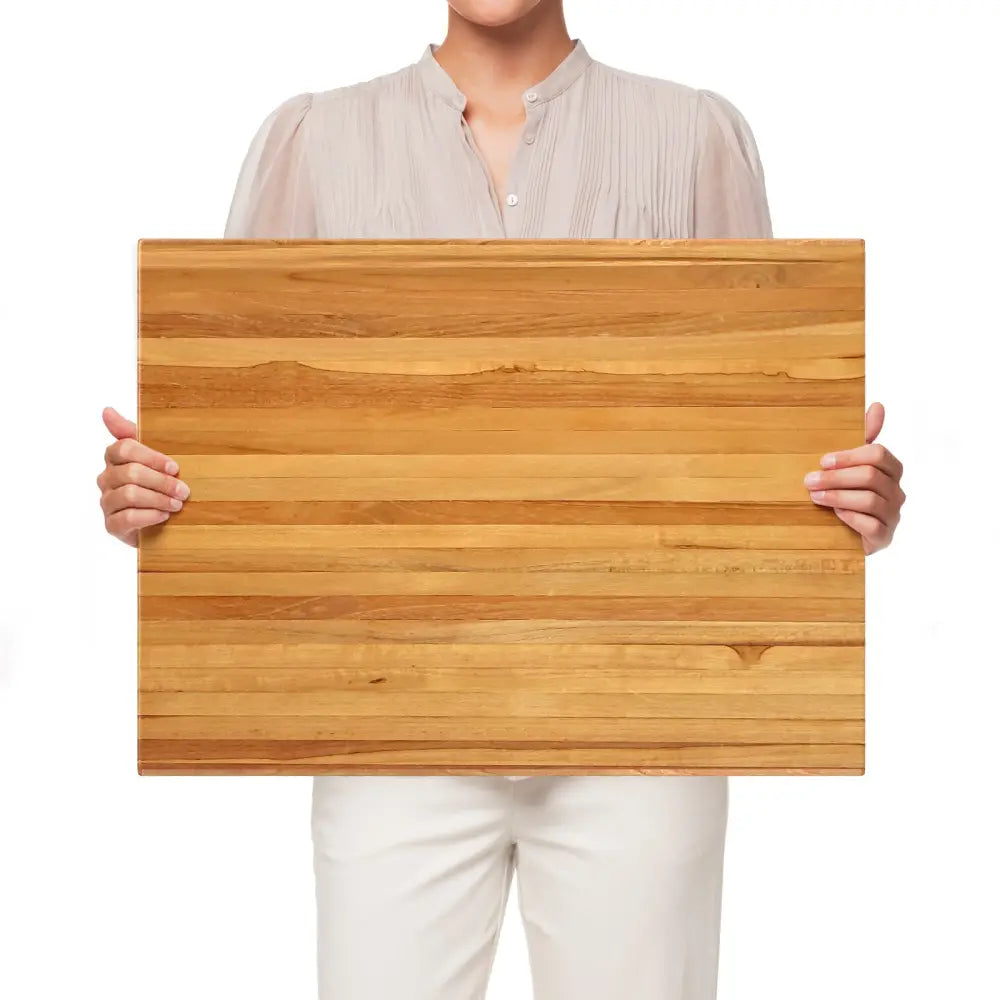 Teak Wood Cutting Board Extra Large 24 Inch Reversible Cutting Board with Handle - Natural - Kitchen Tools