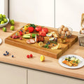 Teak Wood Cutting Board Extra Large 24 Inch Reversible Cutting Board with Handle - Natural - Kitchen Tools
