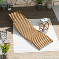 Teak Wood Patio Folding Chaise Lounge Chair with Slatted Seat-1 - Outdoor Chaise Lounges