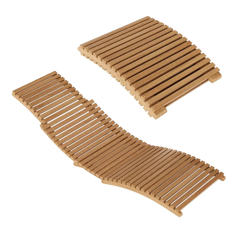 Teak Wood Patio Folding Chaise Lounge Chair with Slatted Seat-2 - Outdoor Chaise Lounges