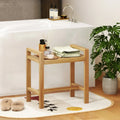Teak Wood Shower Bench for Inside Shower Shaving Legs - Natural - Bath Safety