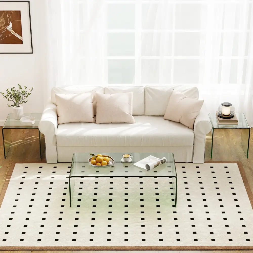 Tempered Glass Coffee Table Set of 3 with 1 Clear Coffee Table and 2 End Tables - Transparent - Coffee Tables