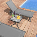 Tempered Glass Top Patio Table with Heavy-duty Metal Frame for Garden Poolside-Black - Black - Patio Coffee Tables