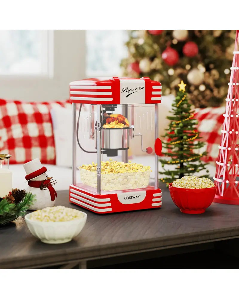 Theater Style Countertop Popcorn Maker with Stainless Steel Kettle-Red - Red - Small Appliances