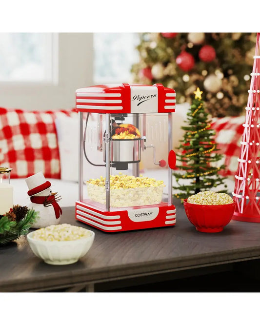 Theater Style Countertop Popcorn Maker with Stainless Steel Kettle-Red - Red - Small Appliances