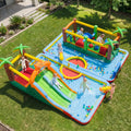 Tiger Inflatable Water Park Obstacle Bounce House with 2 Blower - Multicolor - Inflatable Water Slides