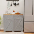 Tilt Out Trash Can Cabinet with Outlets and Adjustable Shelf-Gray - Gray - Sideboards Cabinets & Buffets