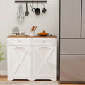 Tilt Out Trash Can Cabinet with Outlets and Adjustable Shelf-White - White - Sideboards Cabinets & Buffets