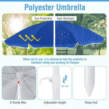 Toddler Outdoor Activity Table with Adjustable and Collapsible Umbrella - Brown - Oasis Home Essentials