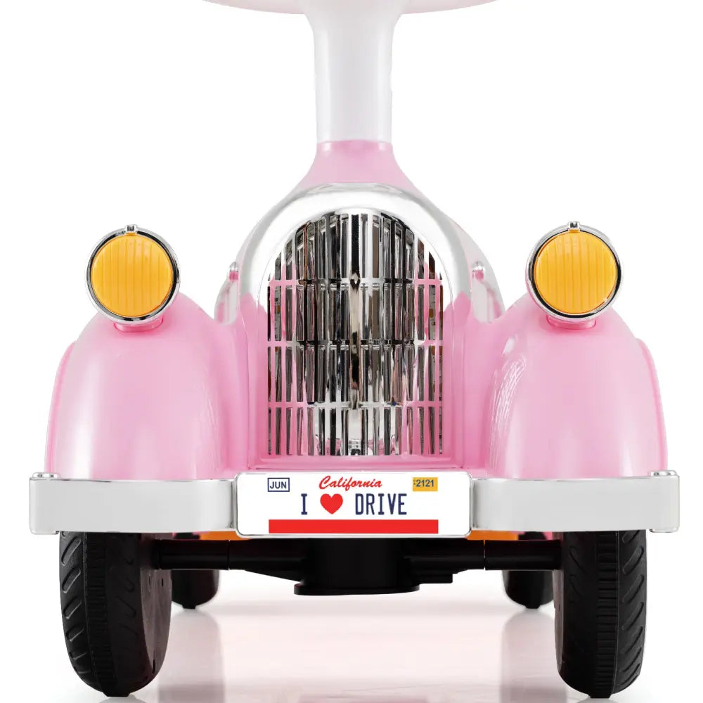 Toddler Ride on Toy Classic Sliding Car with Horn and LED Headlight-Pink - Pink - Push & Pedal Ride On Toys