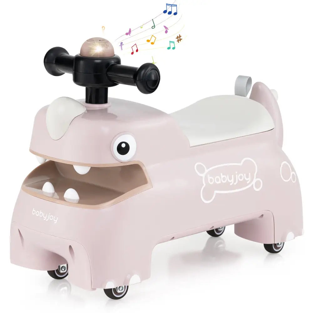 Toddler Ride on Toy Walking Sliding Car with Lights and Music-Pink - Pink - Push & Pedal Ride On Toys