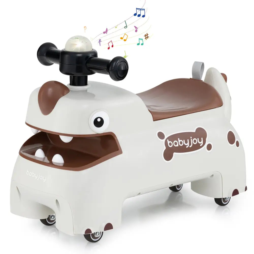 Toddler Ride on Toy Walking Sliding Car with Lights and Music-White - White - Push & Pedal Ride On Toys