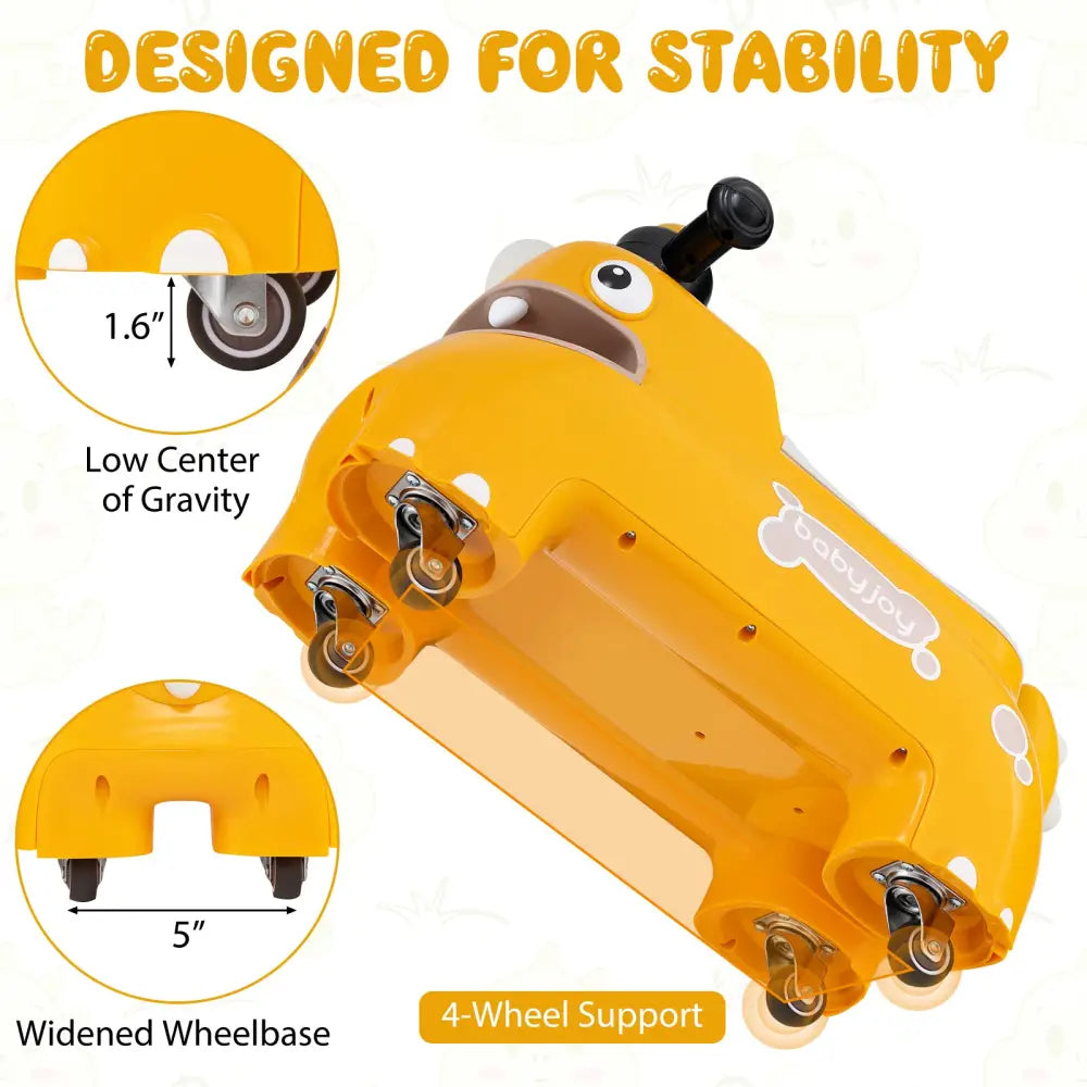 Toddler Ride on Toy Walking Sliding Car with Lights and Music-Yellow - Yellow - Push & Pedal Ride On Toys