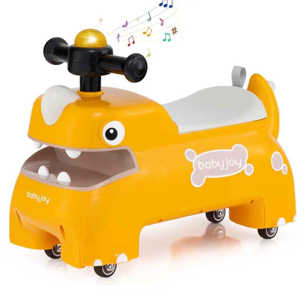 Toddler Ride on Toy Walking Sliding Car with Lights and Music-Yellow - Yellow - Push & Pedal Ride On Toys