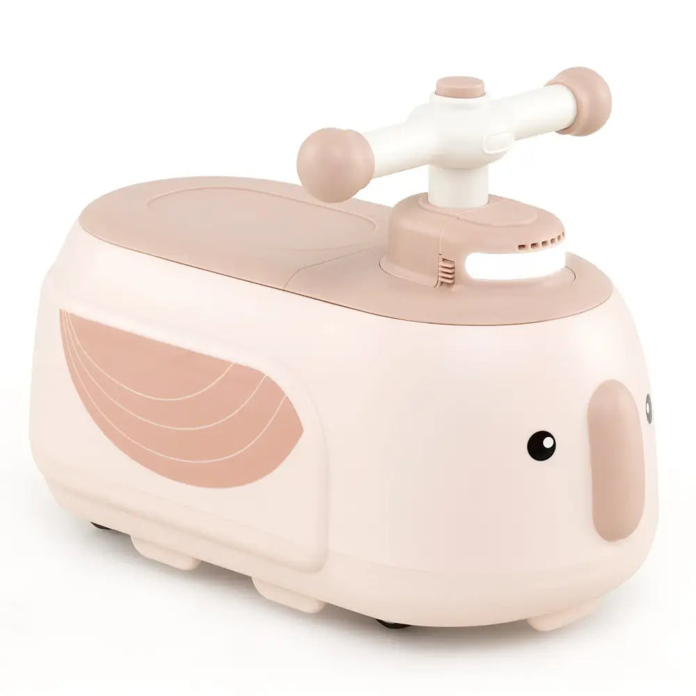 Toddler Ride on Toy with Trailer and Light Music-Beige - Beige - Push & Pedal Ride On Toys