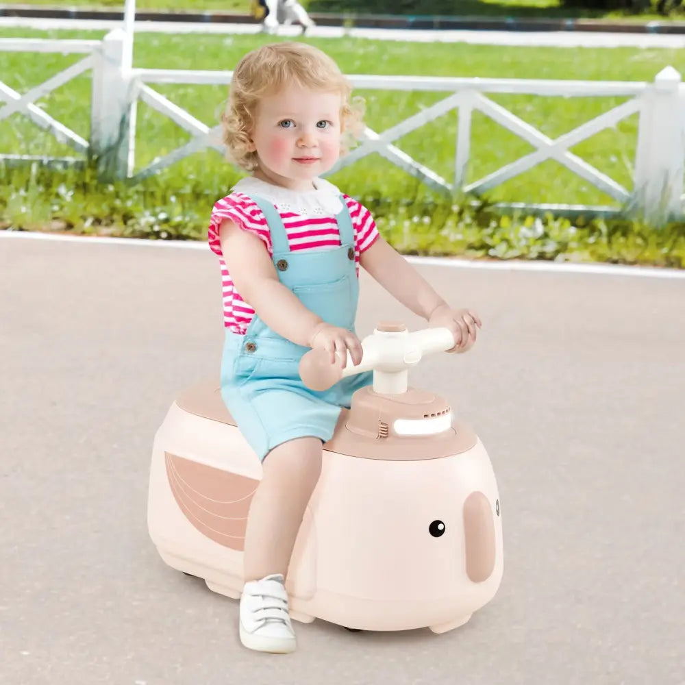 Toddler Ride on Toy with Trailer and Light Music-Beige - Beige - Push & Pedal Ride On Toys