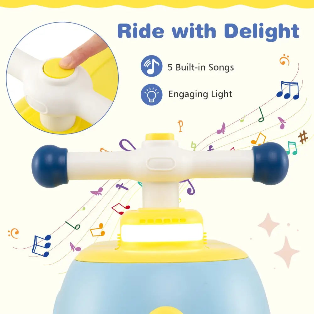 Toddler Ride on Toy with Trailer and Light Music-Blue - Blue - Push & Pedal Ride On Toys