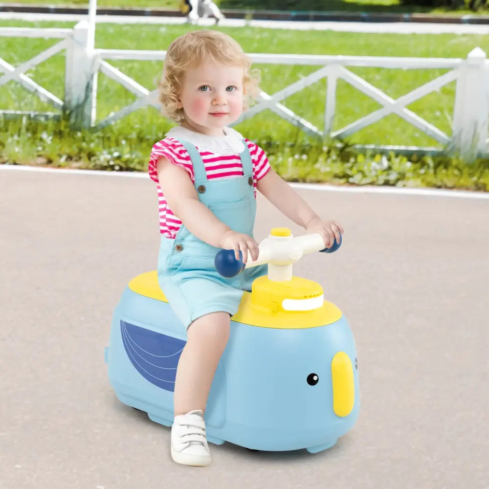 Toddler Ride on Toy with Trailer and Light Music-Blue - Blue - Push & Pedal Ride On Toys