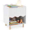 Toddler Scalloped Side Table with Wide Top & Open Compartment - White - Oasis Home Essentials