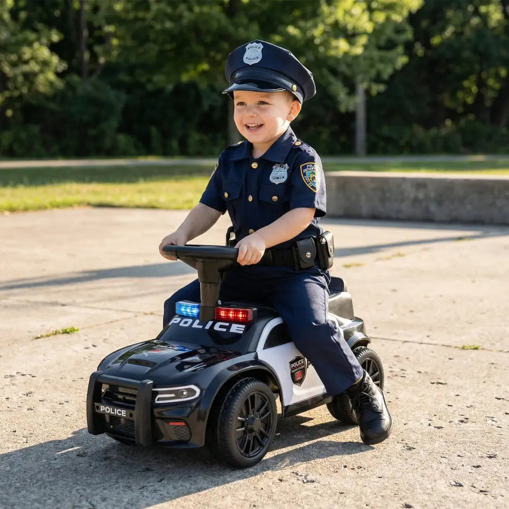 Toddler Sliding Car with Steering Wheel and Under-Seat Storage Push-Black - Black - Push & Pedal Ride On Toys