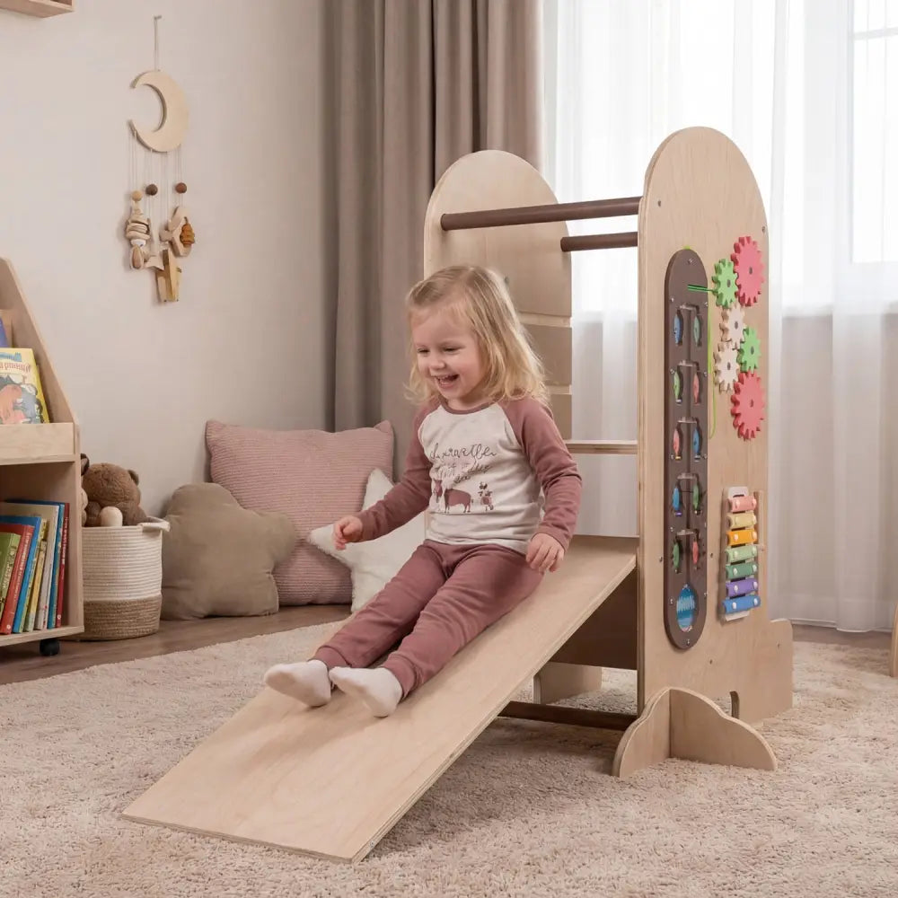 Toddler Standing Tower Kids Step Stool with Adjustable Height Chalkboard and Slide - Toddler & Kids Furniture
