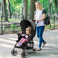 Toddler Travel Stroller for Airplane with Canopy and Adjustable Backrest-Black - Black - Baby Strollers