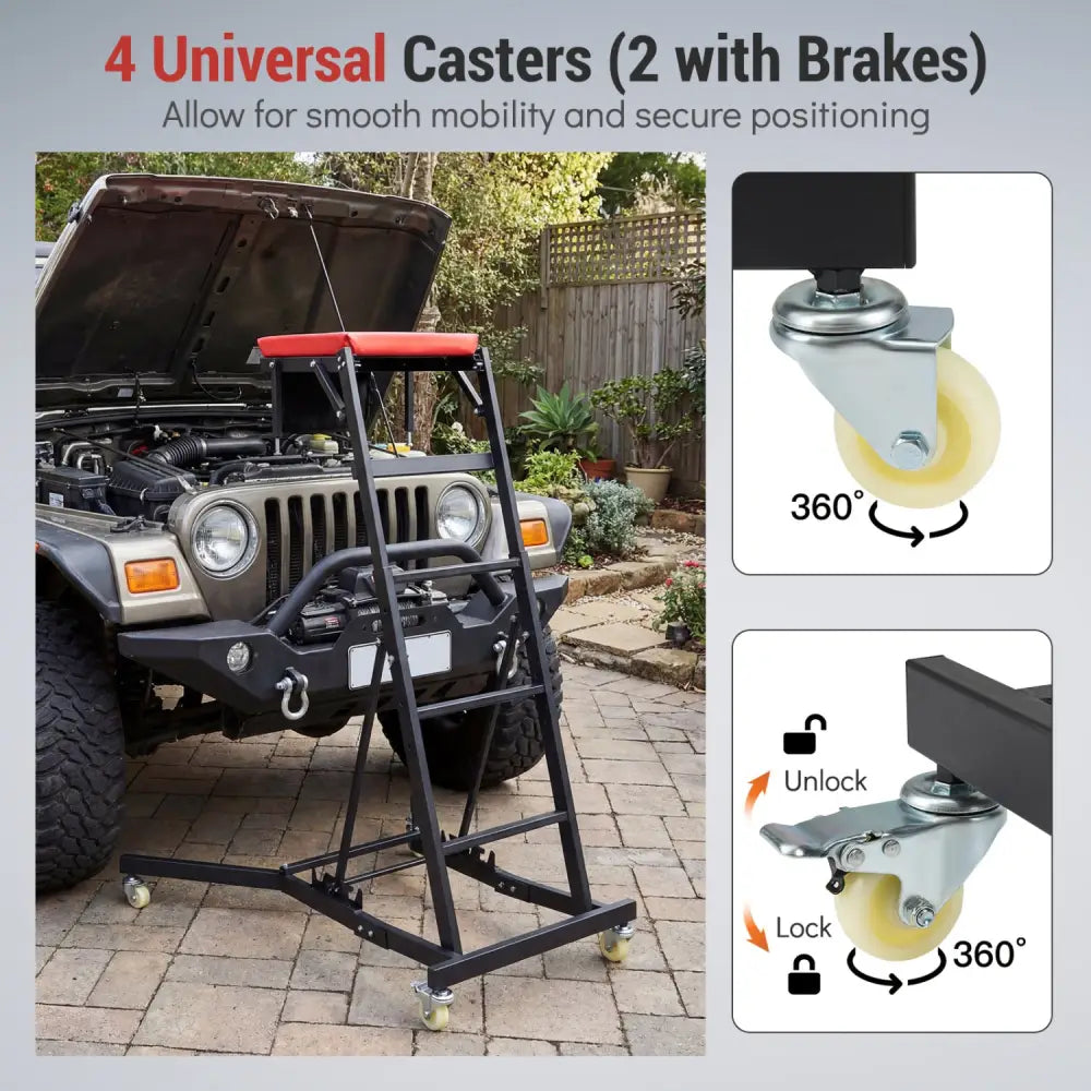Topside Automotive Engine Creeper with 400 Pounds Capacity 42-69 Inches - Garages