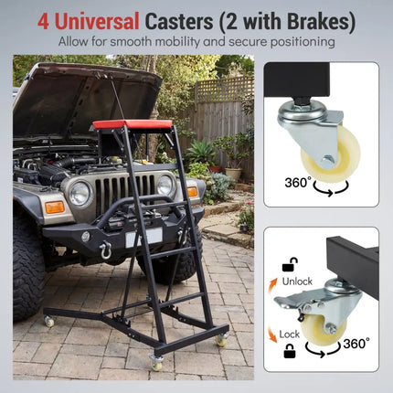 Topside Automotive Engine Creeper with 400 Pounds Capacity 42-69 Inches - Garages