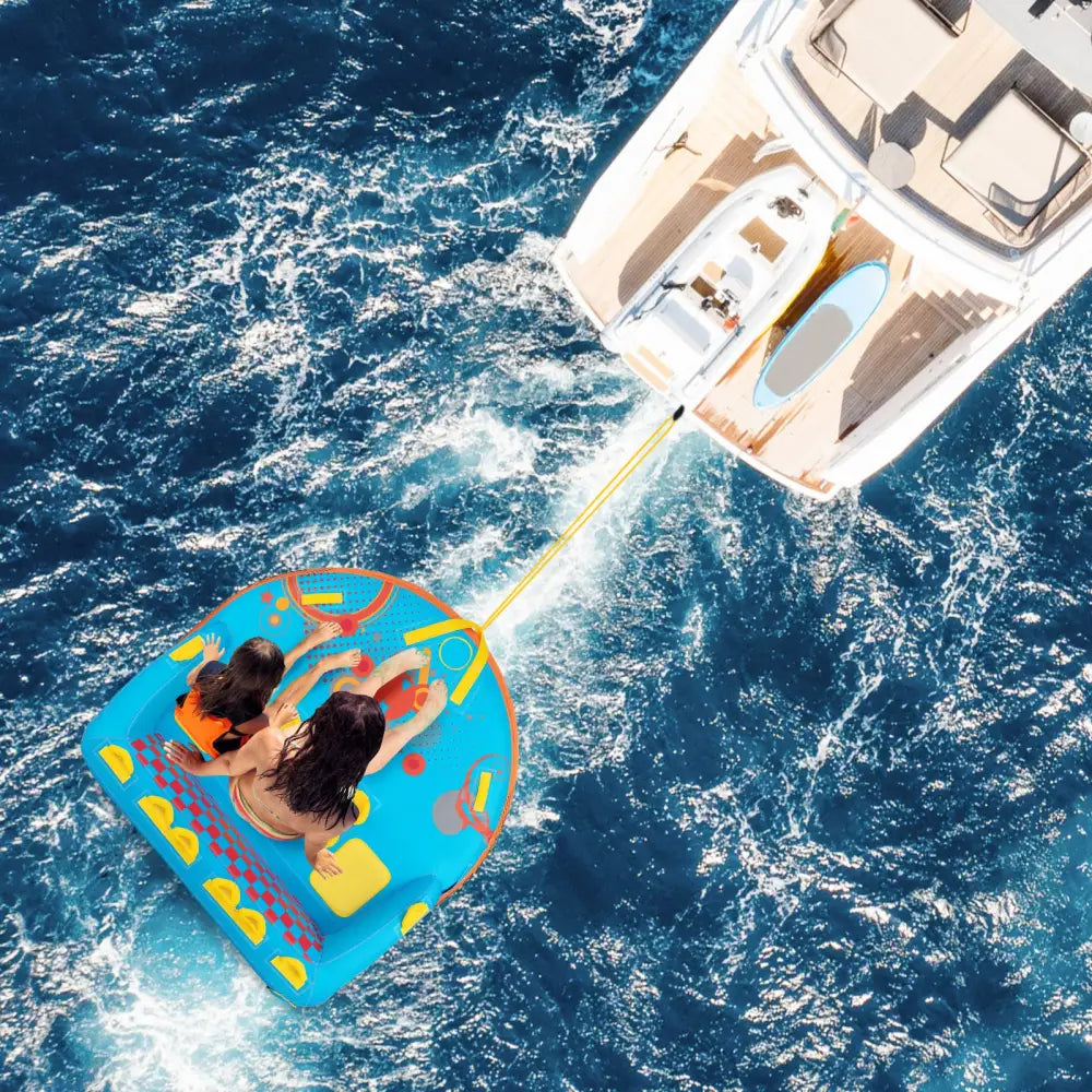 Towable Tube for Boating 3 Riders Water Sport Towables Sofa Pull Tube with Nylon Cover - Blue - Water Sports