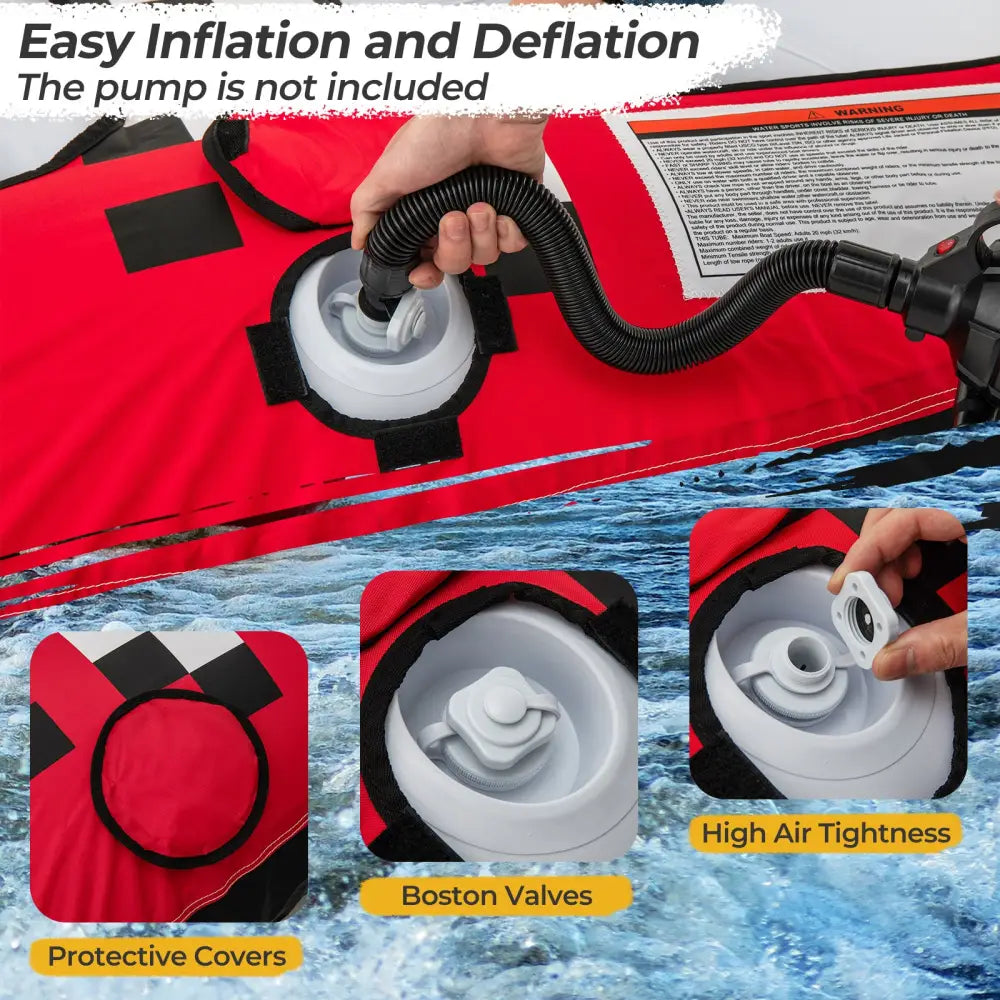 Towable Tube with Quick Connector and Drainage for Boating - Water Sports