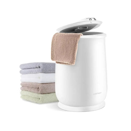 Towel Warmer Bucket with Auto Shut Off for Bathroom-White Costway