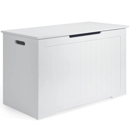 Toy Box Wooden Toy Organizer with Flip-Top Lid-White - White - Kids Storage