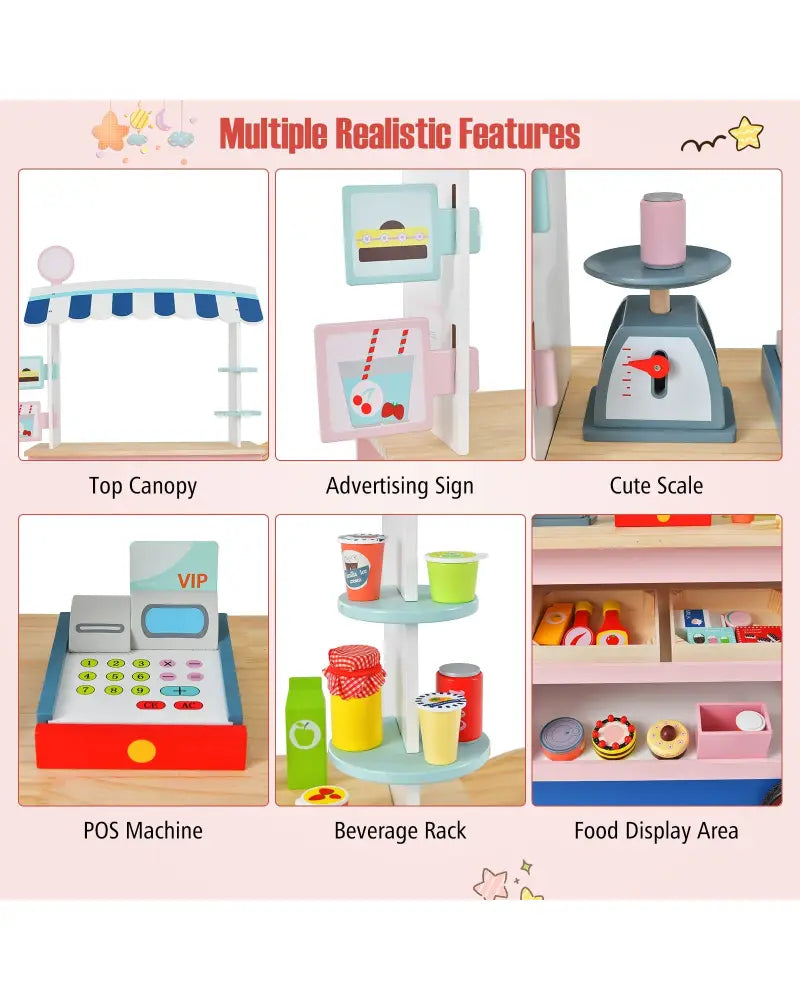 Toy Cart Play Set with POS Machine and Lovely Scale-Multicolor - Multicolor - Pretend Toys