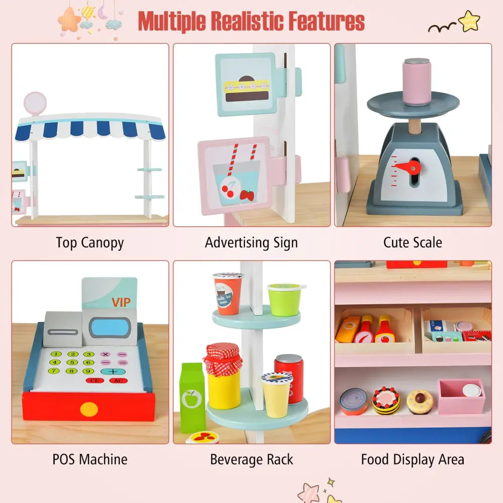 Toy Cart Play Set with POS Machine and Lovely Scale-Multicolor - Multicolor - Pretend Toys