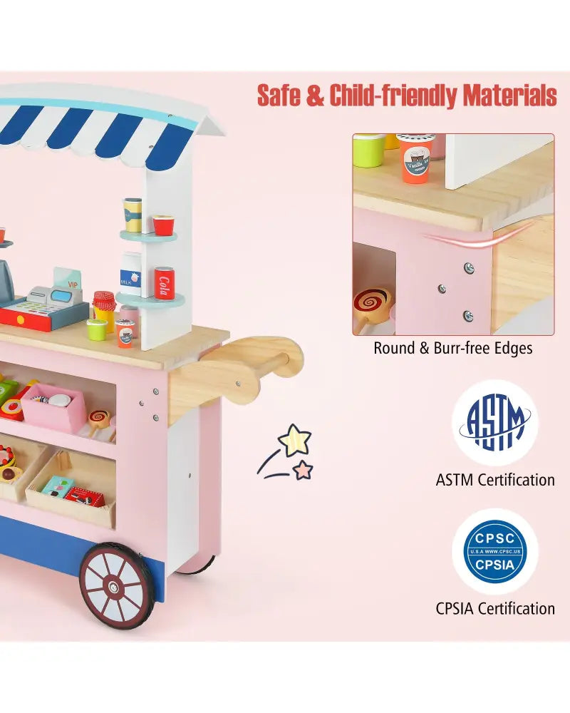 Toy Cart Play Set with POS Machine and Lovely Scale-Multicolor - Multicolor - Pretend Toys