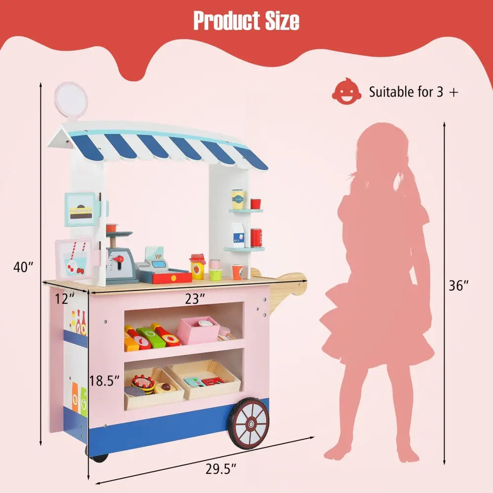Toy Cart Play Set with POS Machine and Lovely Scale-Multicolor - Multicolor - Pretend Toys