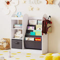 Toy Storage Organizer with 4-Tier Sling Shelves-White - White - Kids Storage