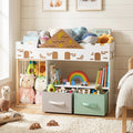 Toy Storage Organizer with Stuffed Animal Storage and Open Shelves-White - White - Kids Storage