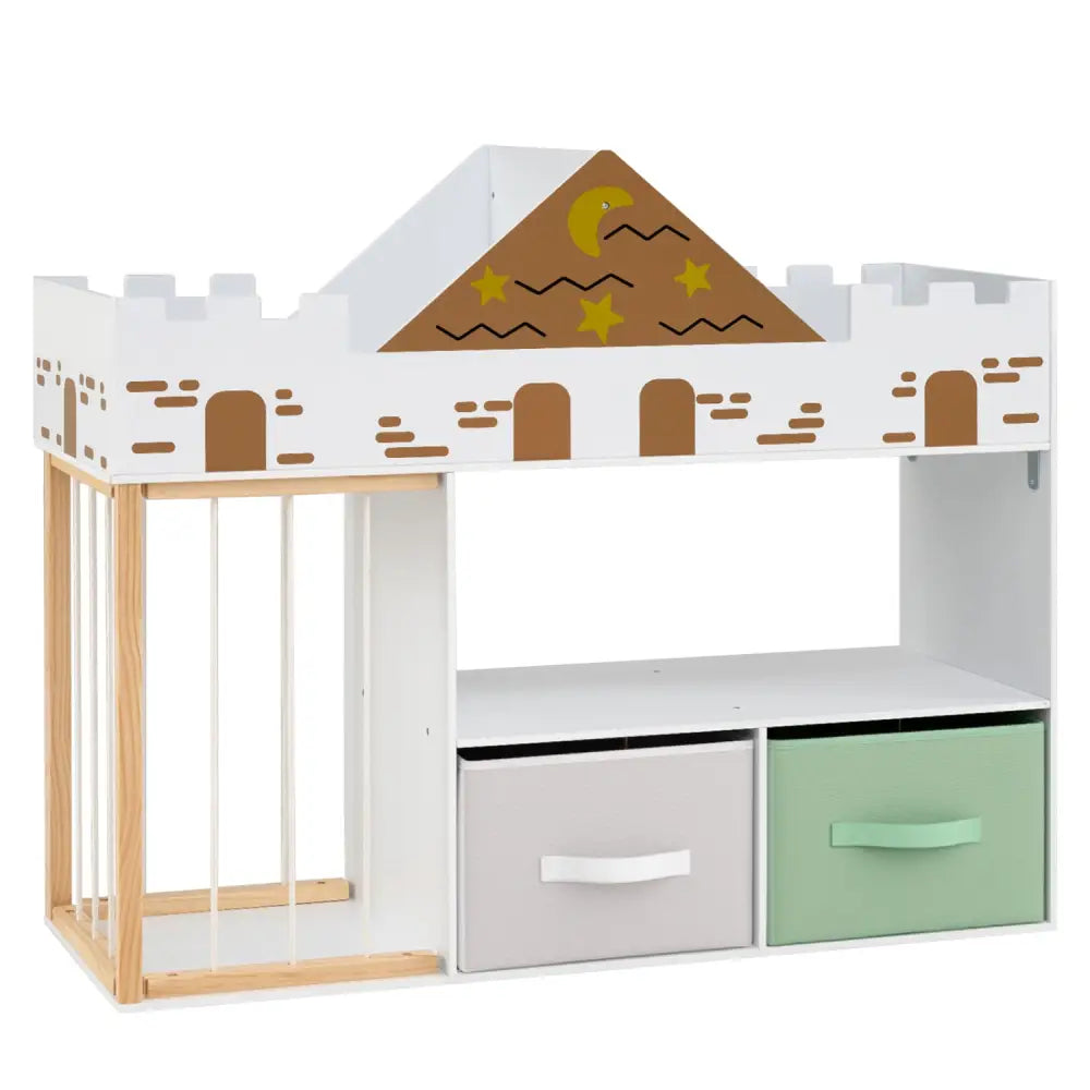 Toy Storage Organizer with Stuffed Animal Storage and Open Shelves-White - White - Kids Storage