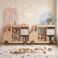 Toy Storage Organizer with Stuffed Animal Storage Fabric Drawer and Universal Wheels-Natrual - Natural - Kids Storage