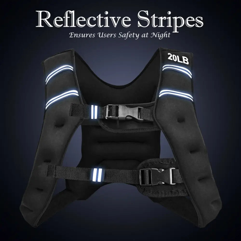 Training Weight Vest Workout Equipment with Adjustable Buckles and Mesh Bag-20 lbs - Black - Weights Accessories