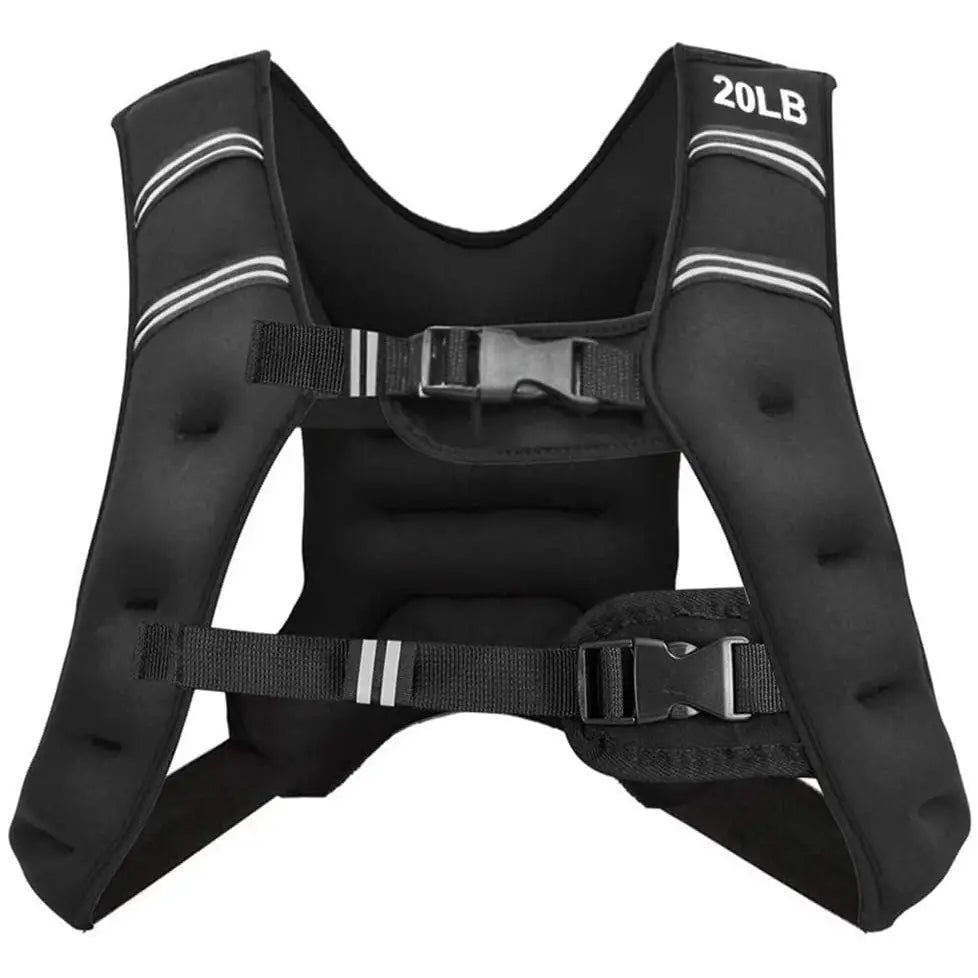 Training Weight Vest Workout Equipment with Adjustable Buckles and Mesh Bag-20 lbs - Black - Weights Accessories