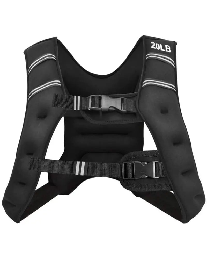 Training Weight Vest Workout Equipment with Adjustable Buckles and Mesh Bag-20 lbs - Black - Weights Accessories