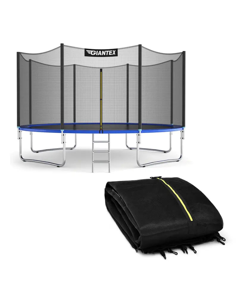 Trampoline Replacement Protection Enclosure Net with Zipper-14ft - Black - Trampoline Accessories