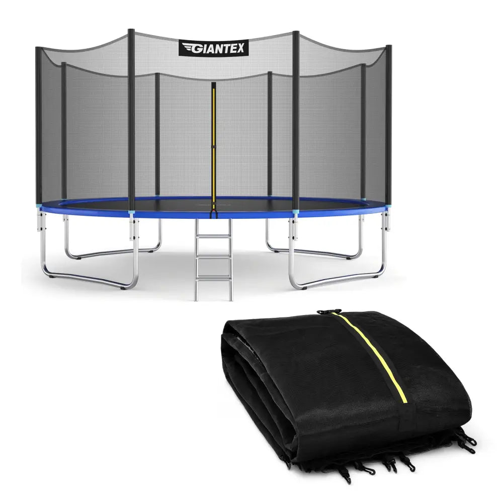 Trampoline Replacement Protection Enclosure Net with Zipper-14ft - Black - Trampoline Accessories