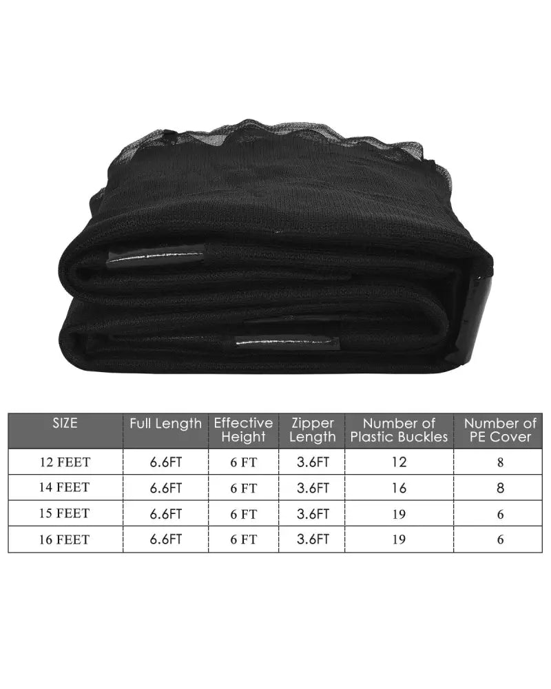 Trampoline Safety Replacement Protection Enclosure Net-16 ft - Black - Outdoor Play
