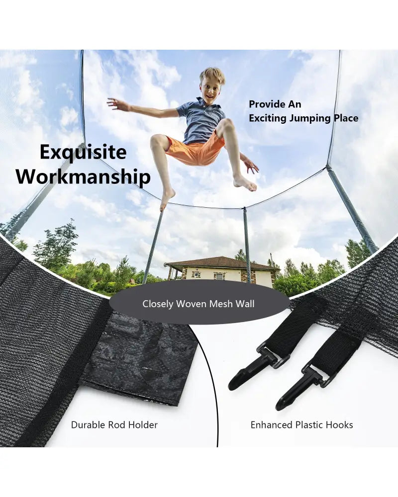 Trampoline Safety Replacement Protection Enclosure Net-8 ft - Outdoor Play