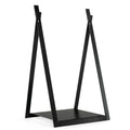 Triangle Firewood Rack with Raised Base for Fireplace Fire Pit-Black - Black - Log Storage